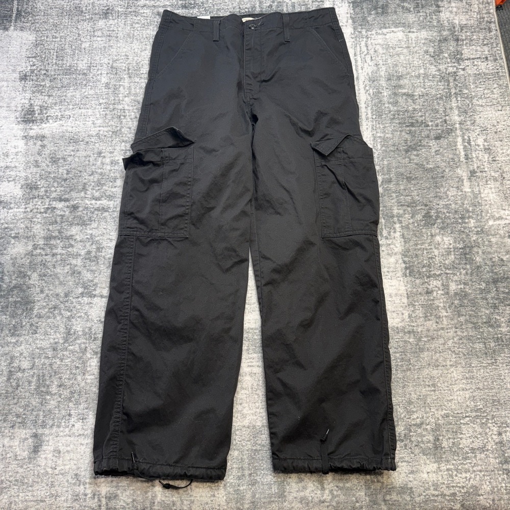 Levis Cargo Pants Womens 30 Black 94 Baggy Utility‎ Skate Twill Loose Drawstring